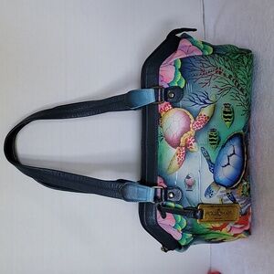 Anuschka Ocean Treasures hand painted leather satchel